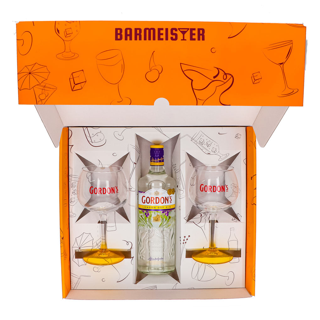 Zestaw upominkowy Gordons Gin 0,7 l 37,5% + kieliszek balonowy Copa I Orange – Widok 3