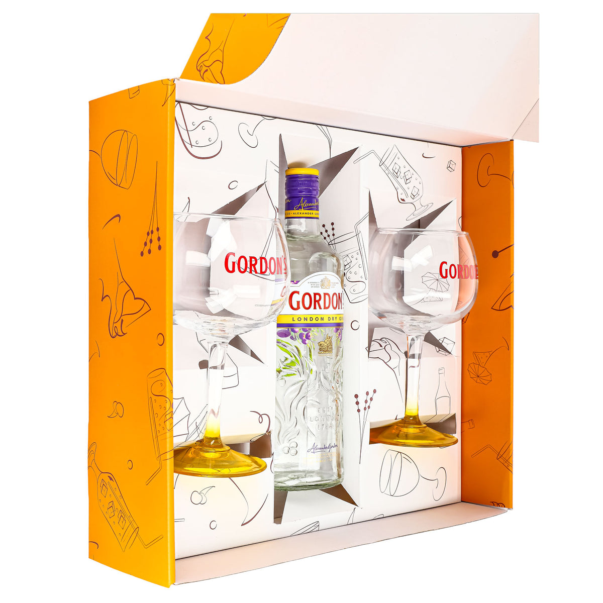 Zestaw upominkowy Gordons Gin 0,7 l 37,5% + kieliszek balonowy Copa I Orange – Widok 5