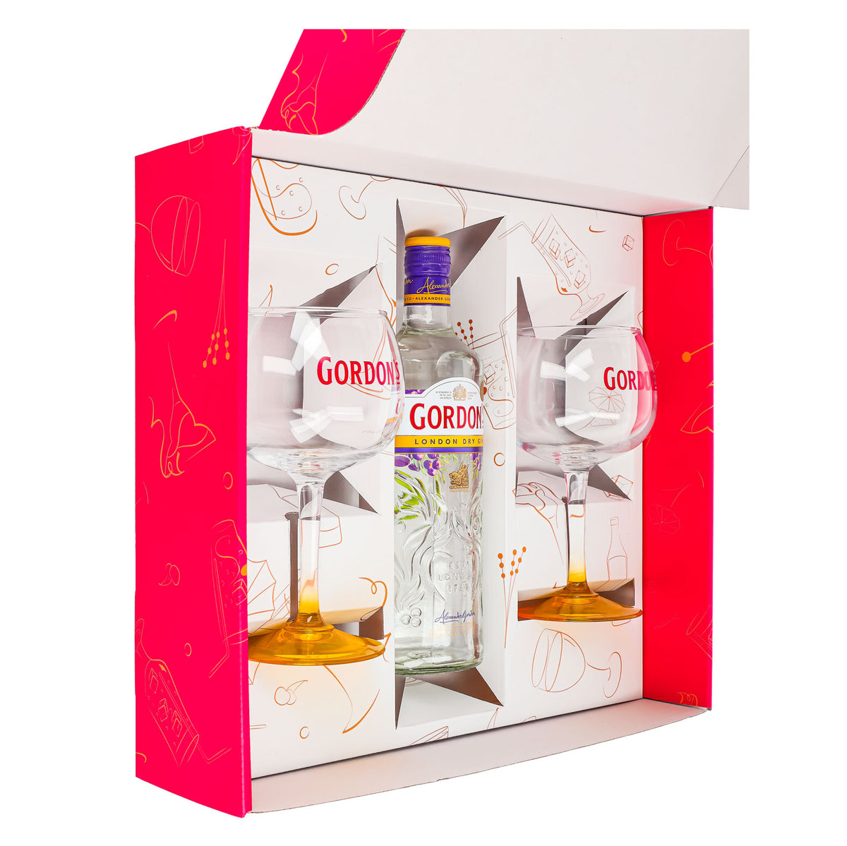 Zestaw upominkowy Gordons Gin 0,7 l 37,5% + kieliszek balonowy Copa I Pink – Widok 5