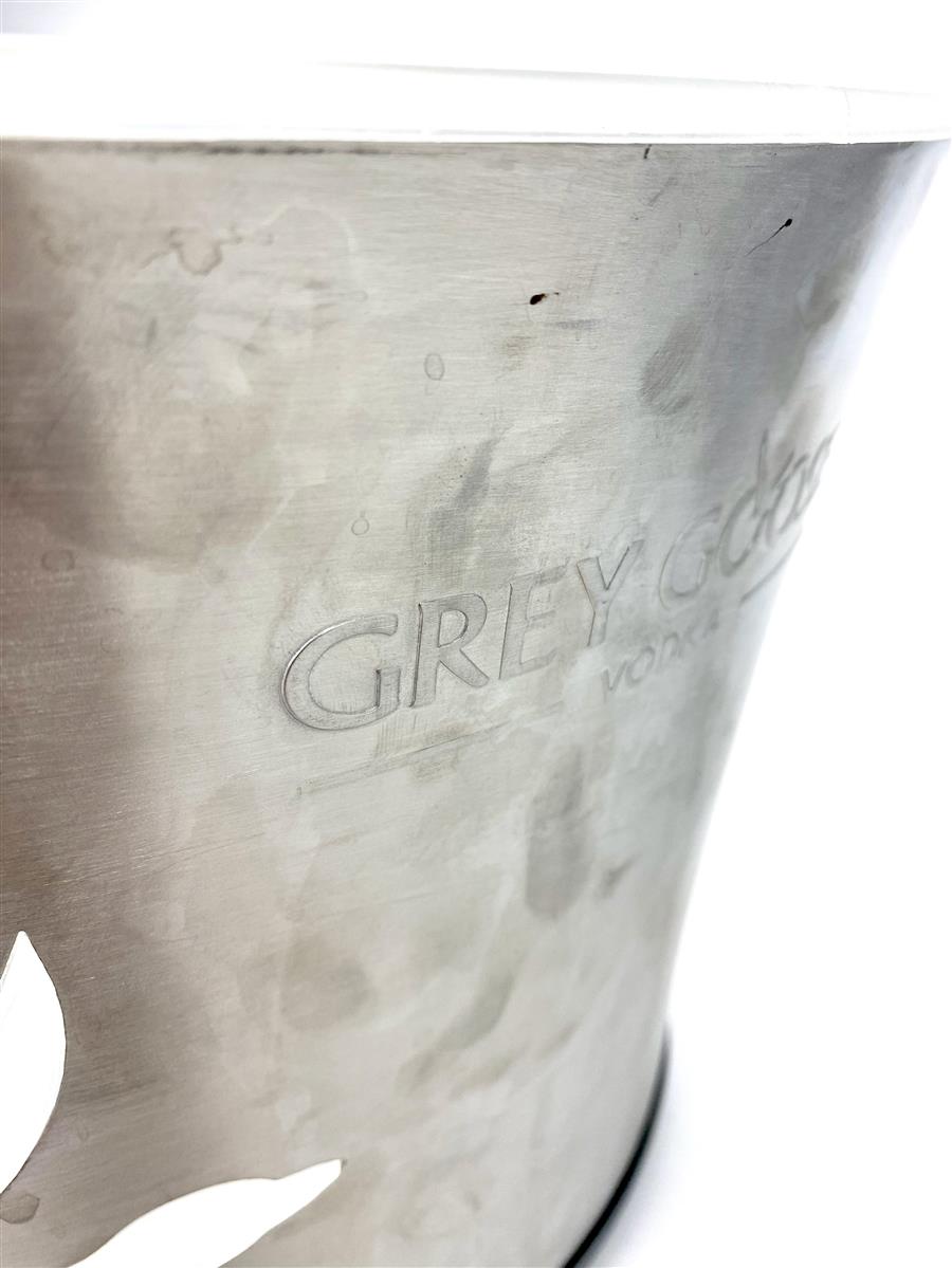 Grey Goose Vodka Pojemnik na kostki lodu Chłodziarka do butelek Magnum Srebrny okrągły stary – Widok 4