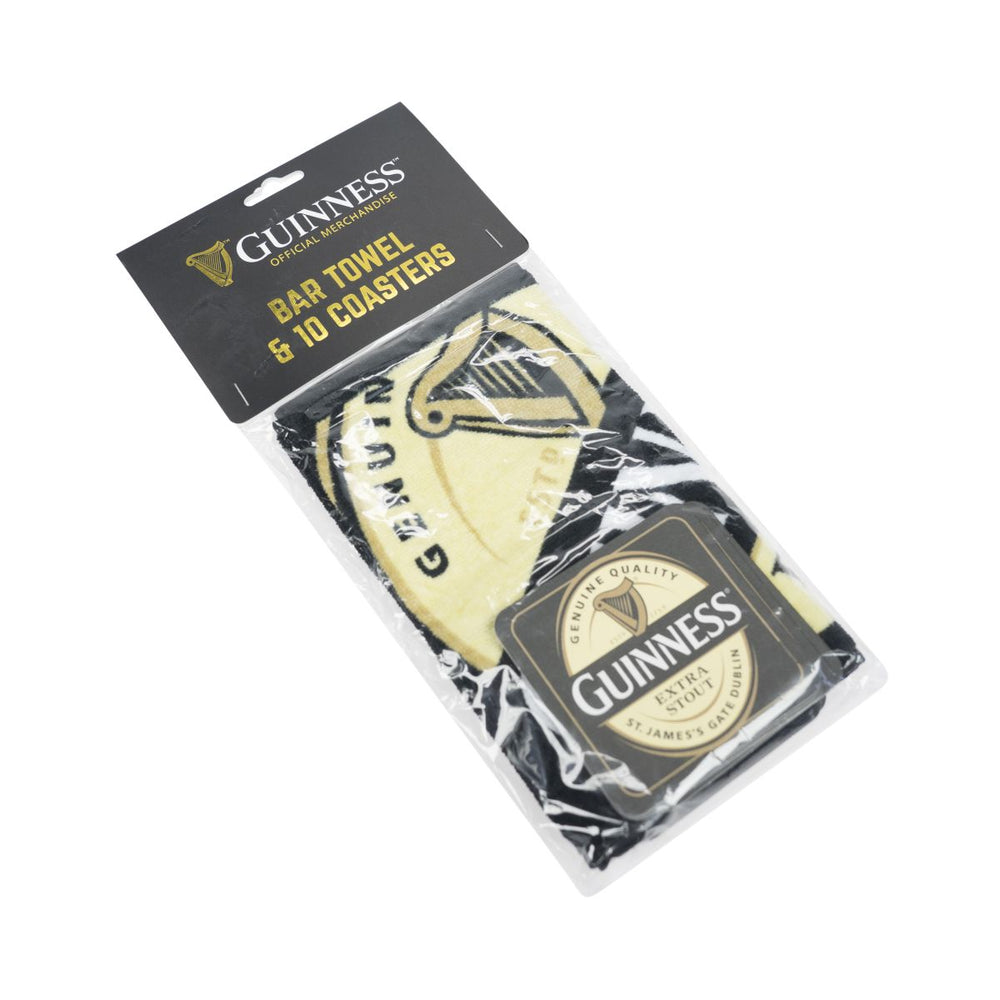 Zestaw ręczników Guinness Bar Towel Set + 10 Beermats Merchandise Dublin Brewery Britain