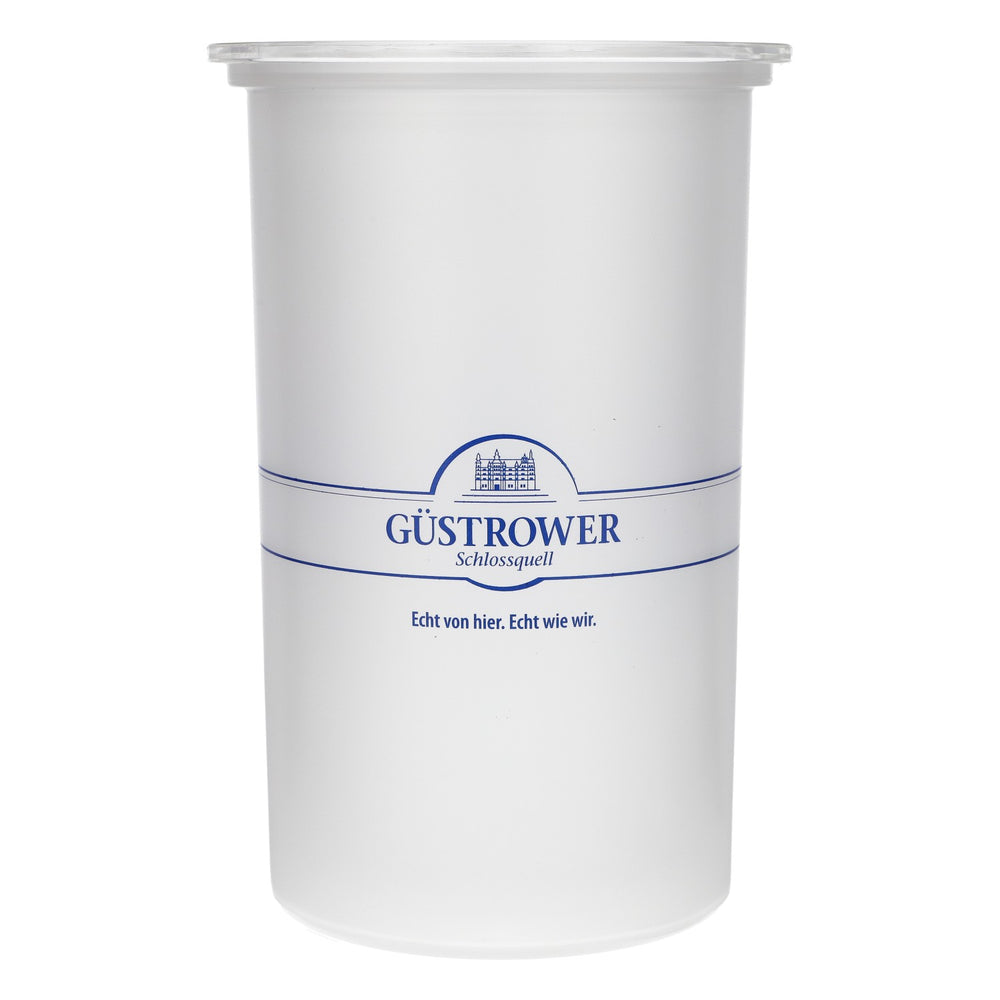 Chłodziarka do butelek z wodą Güstrower Schlossquell, mleczne szkło, niebieskie logo