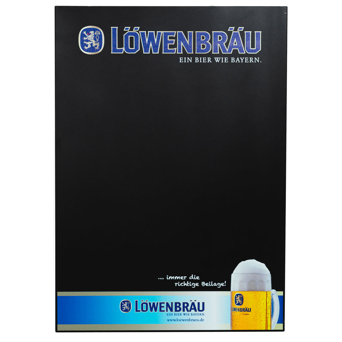 Blacha z motywem piwa Haller Löwenbräu, wymiary 48 x 68 x 1,5 cm