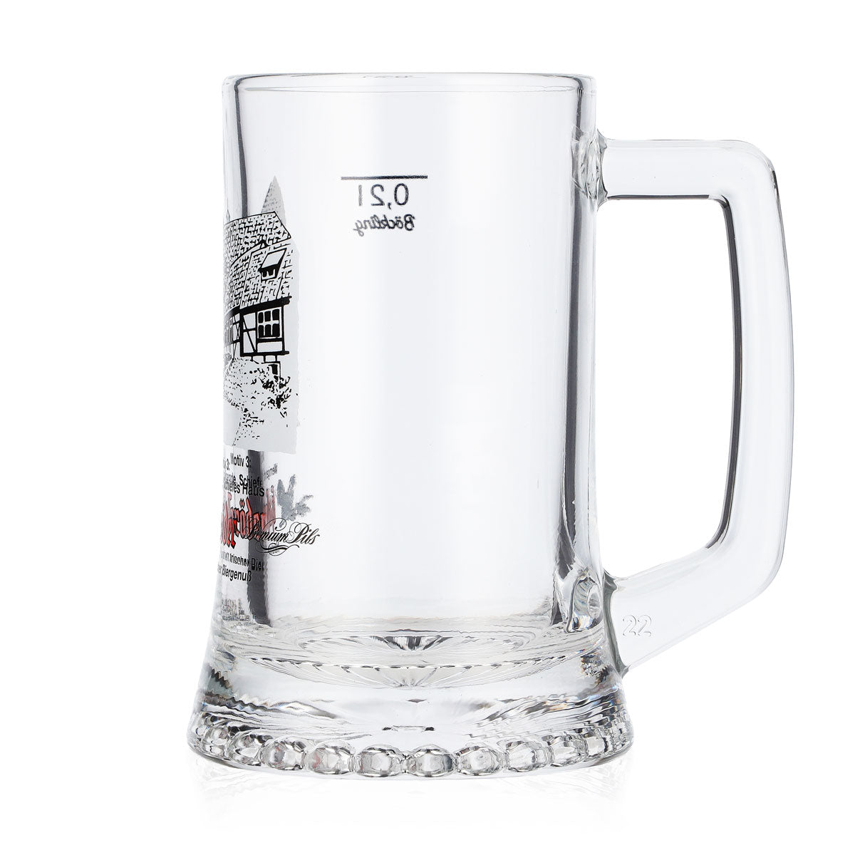 Szklanka do piwa Hasseröder, kufel 0,2 l, motyw 3: Wernigerode – Krzywy Dom, Böckling – Widok 5