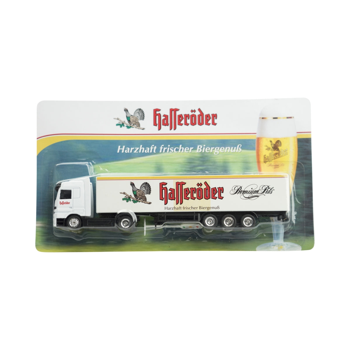 Hasseröder Beer Truck White Mercedes Actross Mini Truck Kolekcjonerska reklama Merch