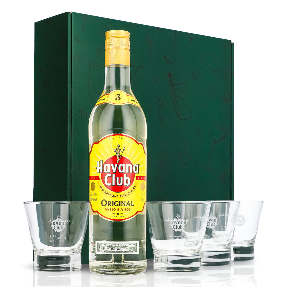 Havana Club Geschenkset 0,7l Flasche 37,5 % Vol. + Tumbler–grün