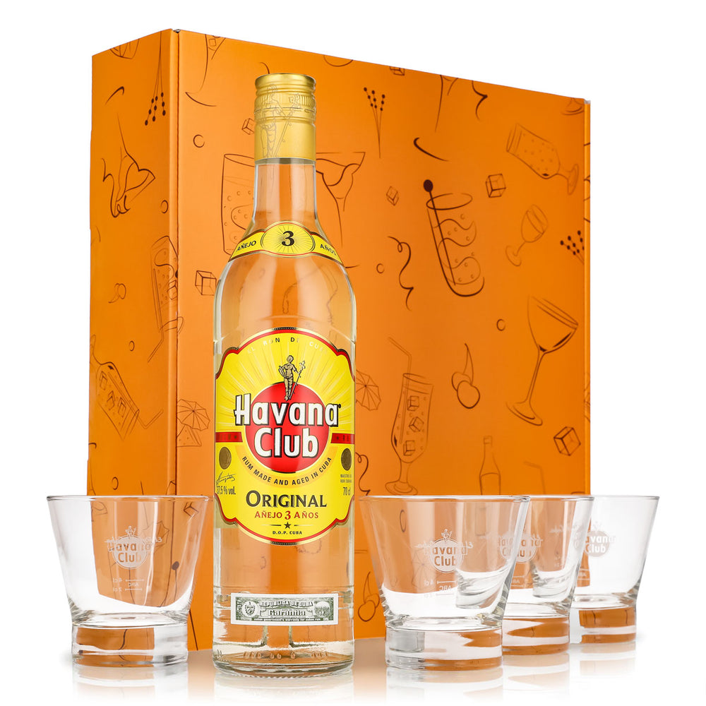 Havana Club Geschenkset 0,7l Flasche 37,5 % Vol. + Tumbler–orange