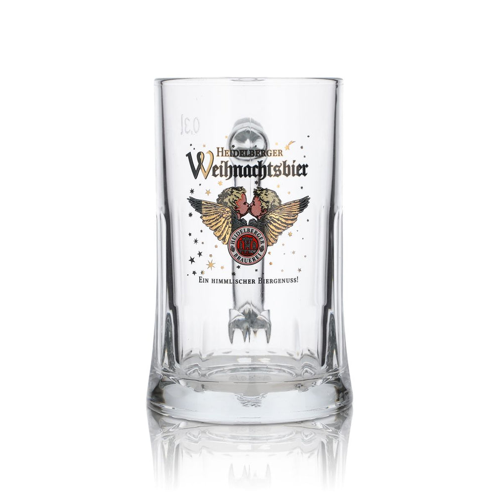 Szklanka piwna Heidelberger Brauerei 0,3 l, piwo świąteczne, kufel, szklanki Seidel