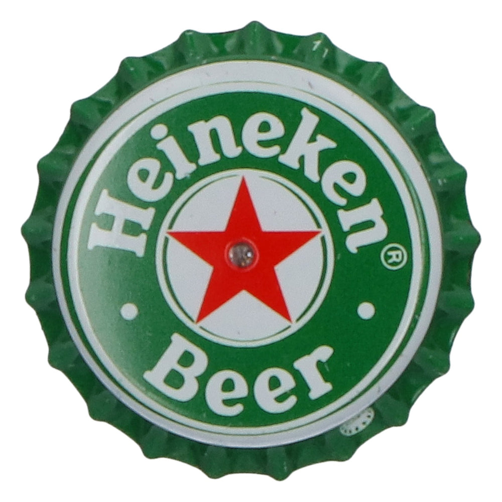 Przypinka Heineken z diodą LED, zielona, w kształcie kapsla, gadżet dla fanów piwa