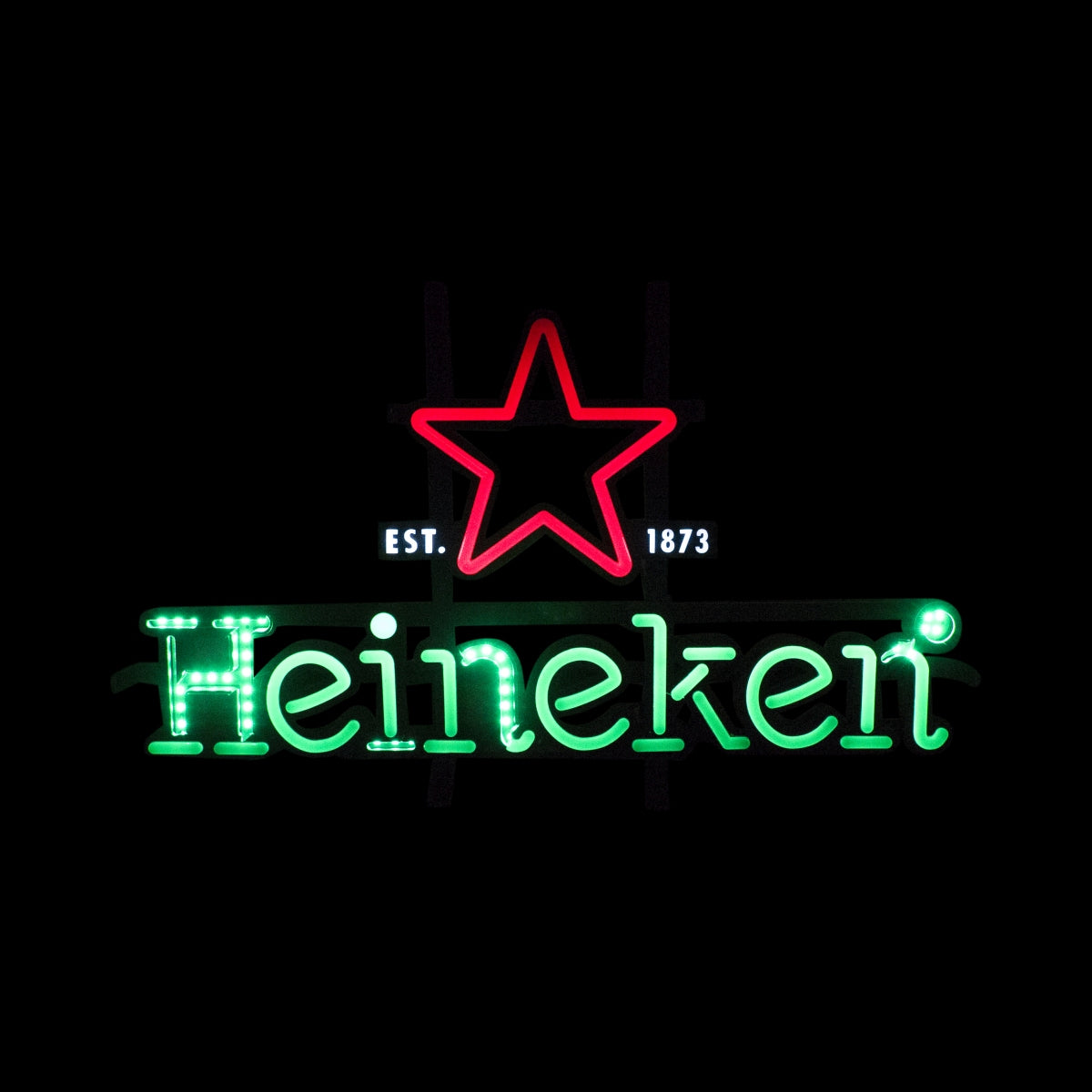 Piwo Heineken neon znak LED panel ścienny światło zielony bar – Widok 2