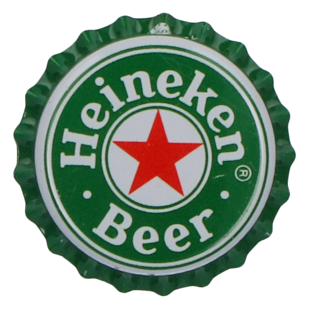 Magnes na lodówkę z motywem piwa Heineken – zielony metalowy kapsuł