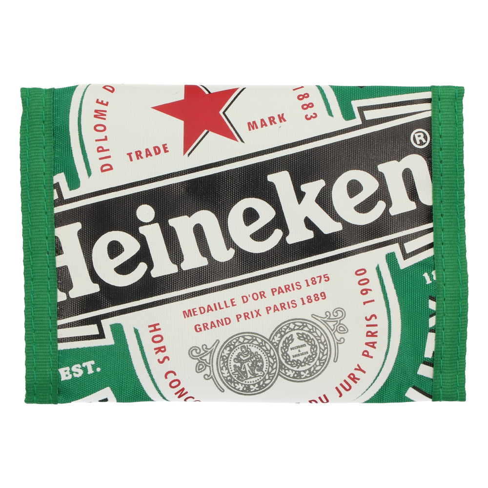 Portfel Heineken, zielony, z zapięciem na rzep, przegródką na drobne, dla fanów piwa