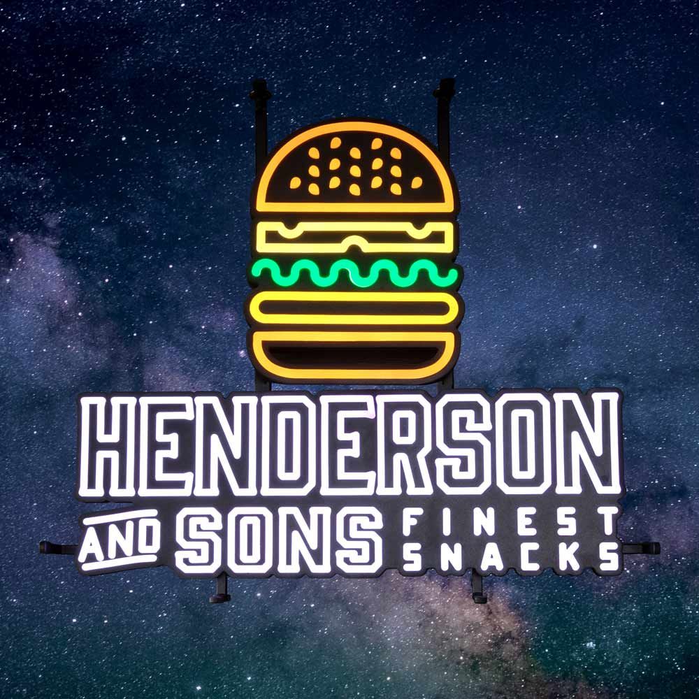 Neon Henderson Neon LED burger wewnętrzny ściemnialny pasek wyświetlacza