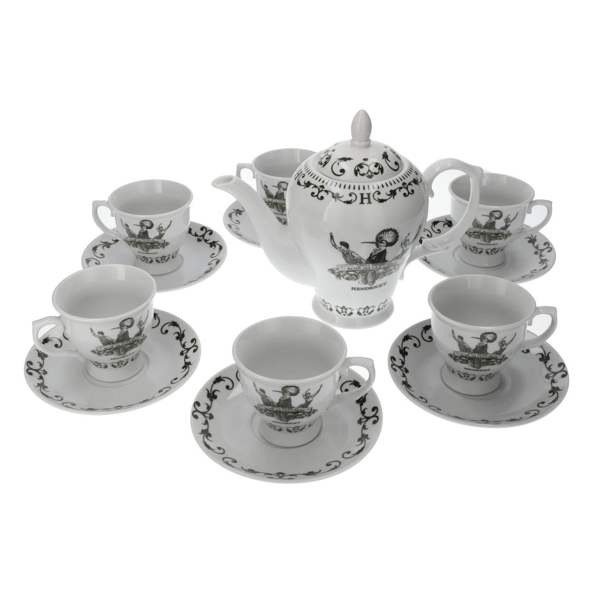 Zestaw porcelanowy Hendrick Gin, 13 elementów, zestaw do herbaty 1,5 l, garnek na ogórki – Widok 3