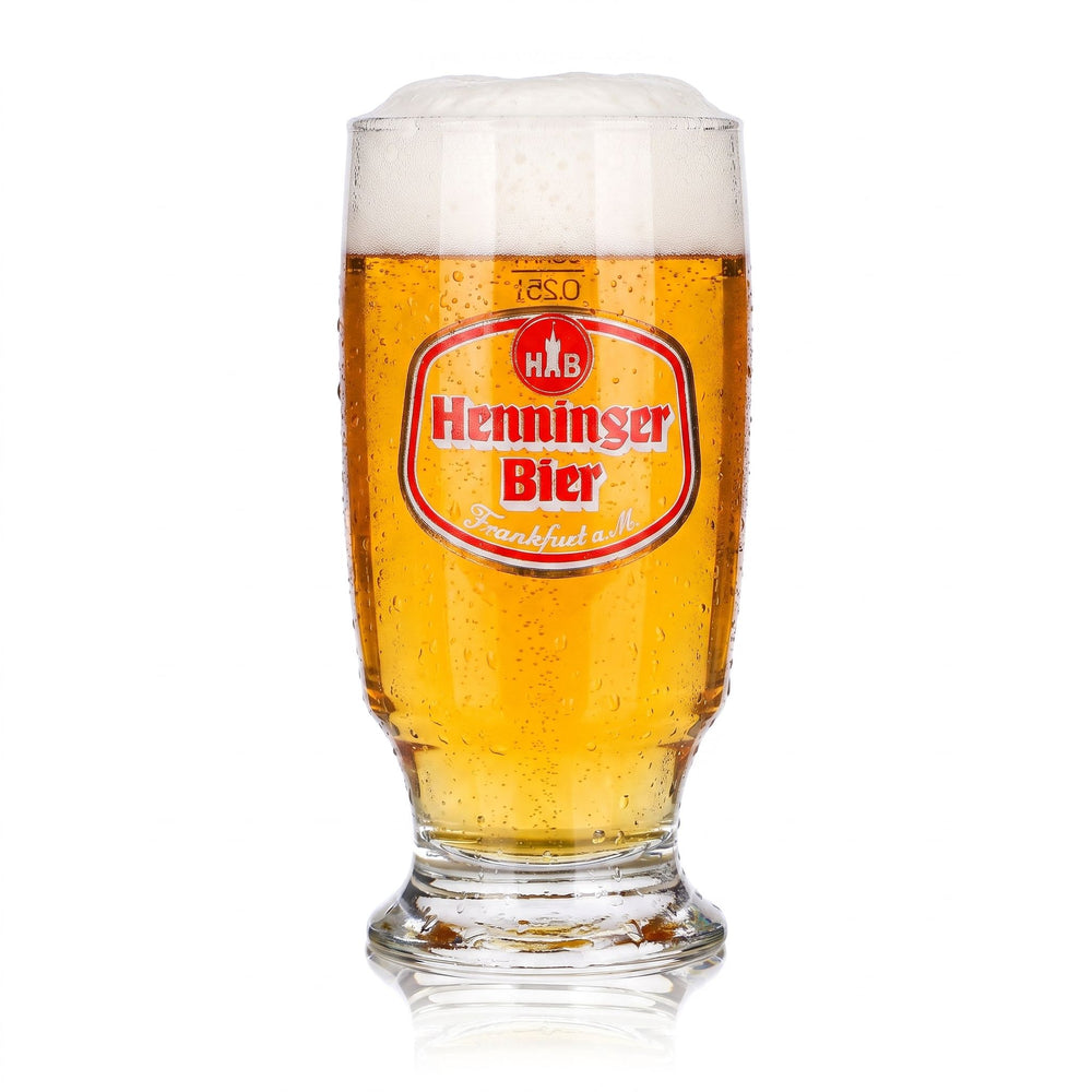 Szklanka do piwa Henninger 0,25 l z czerwonym logo Sahm