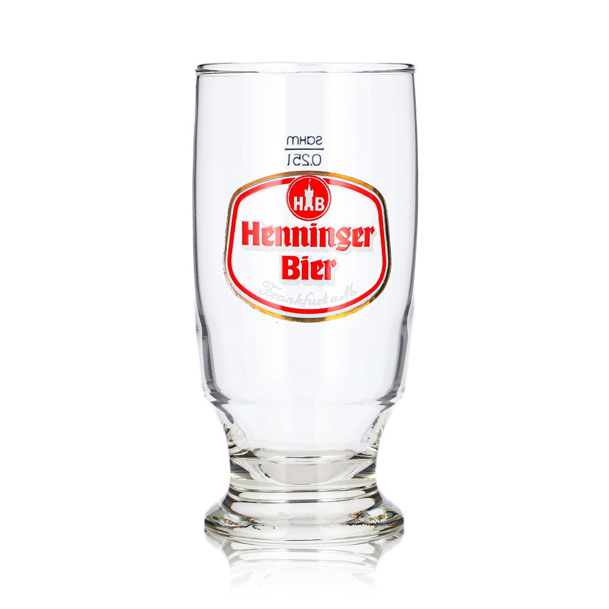 Szklanka do piwa Henninger 0,25 l z czerwonym logo Sahm – Widok 2