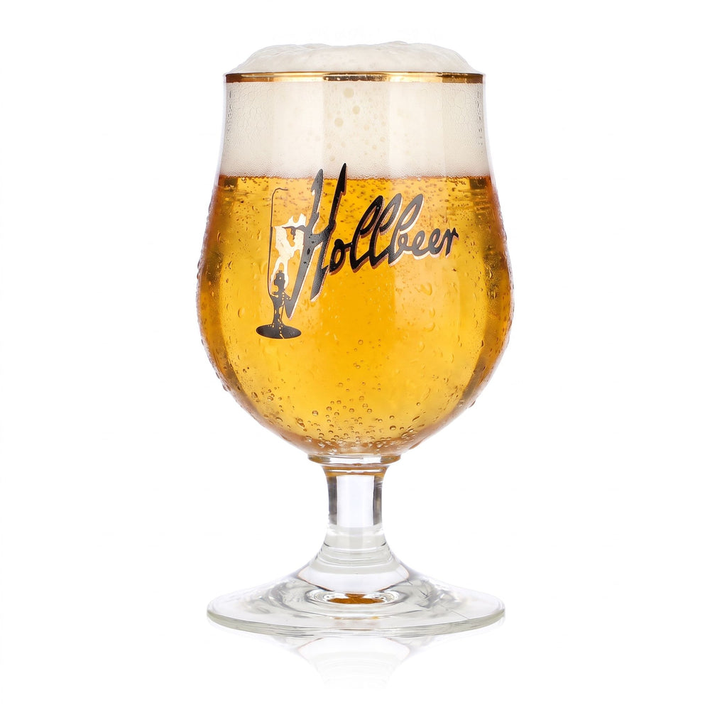 Szklanka do piwa Hollbeer 0,2 l, puchar w kształcie tulipana, ze złotą obwódką, Ritzenhoff