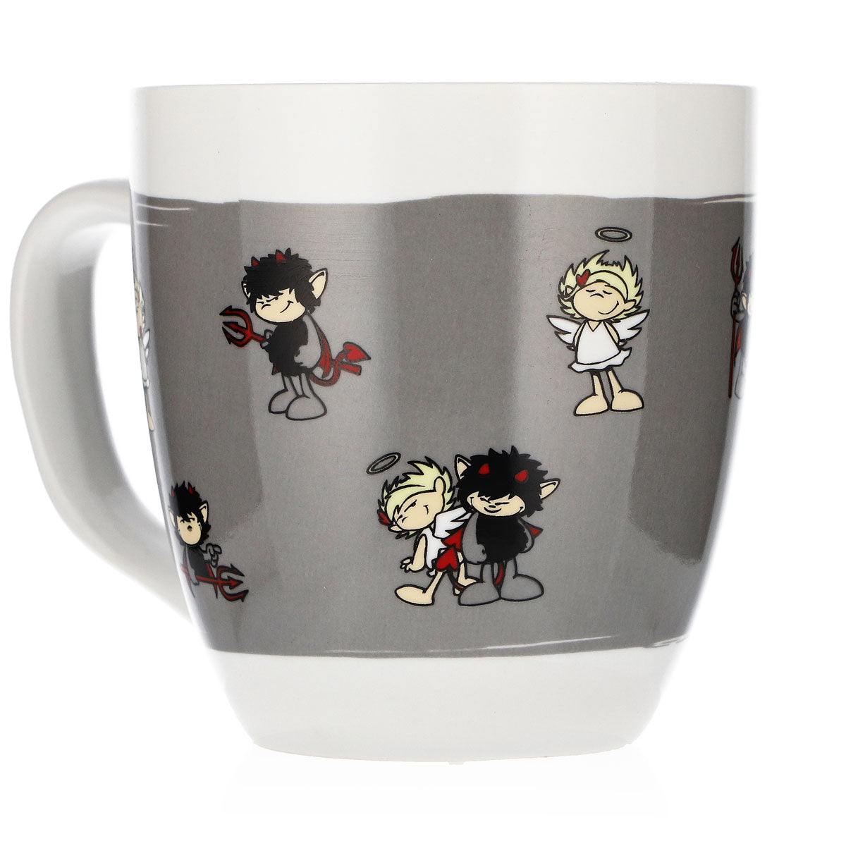 Szklanka do wody „Höllensprudel” 0,3 l, filiżanka do kawy „Devil & Angel”, szara, ceramiczna – Widok 2