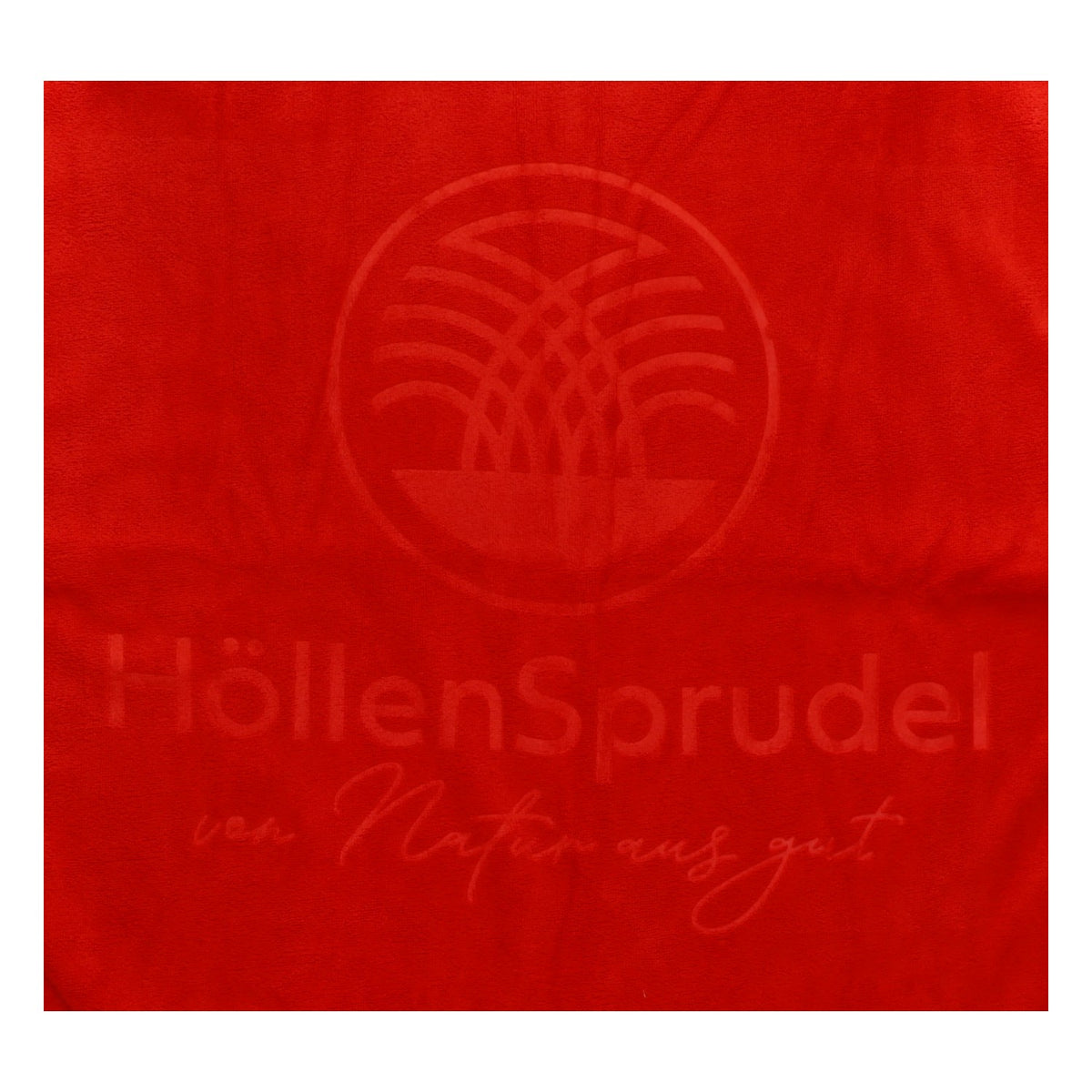 Ręcznik „Höllensprudel Whiskey” – czerwony z logo – ekskluzywny dodatek barowy – Widok 3