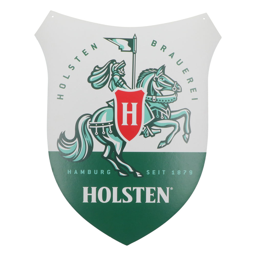 Tabliczka reklamowa piwa Holsten, tektura, herb, 55 x 44 cm, nowa, papier zielony, neon, na ścianę