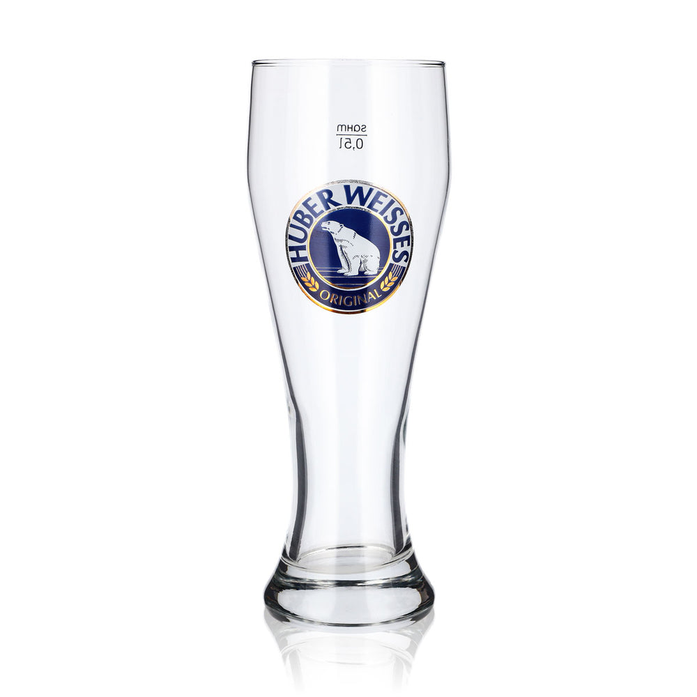 Szklanka do piwa Huber Weisse 0,5 l, szklanka do piwa pszenicznego, szklanka do piwa pszenicznego „Sahm”, szklanka do piwa pszenicznego z drożdżami