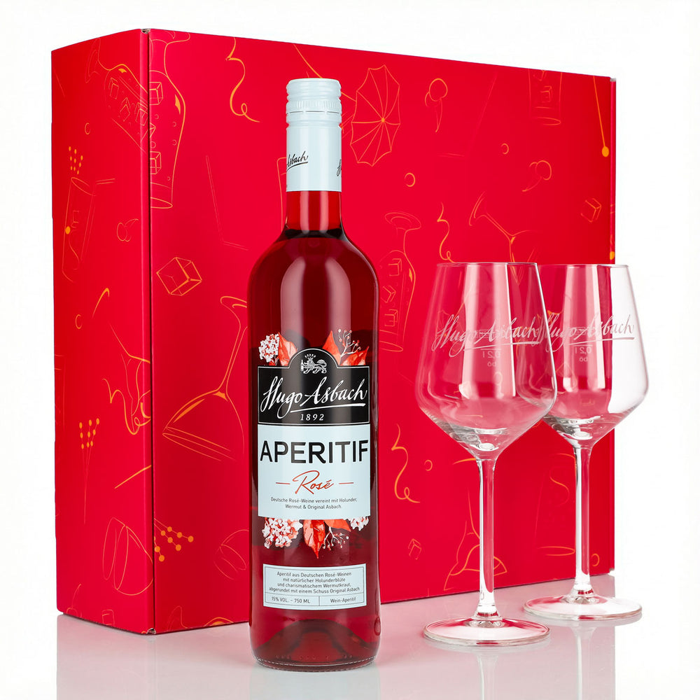 Zestaw upominkowy Hugo Asbach Aperitif 0,75 l 15% + kieliszek balonowy Spritz I Pink