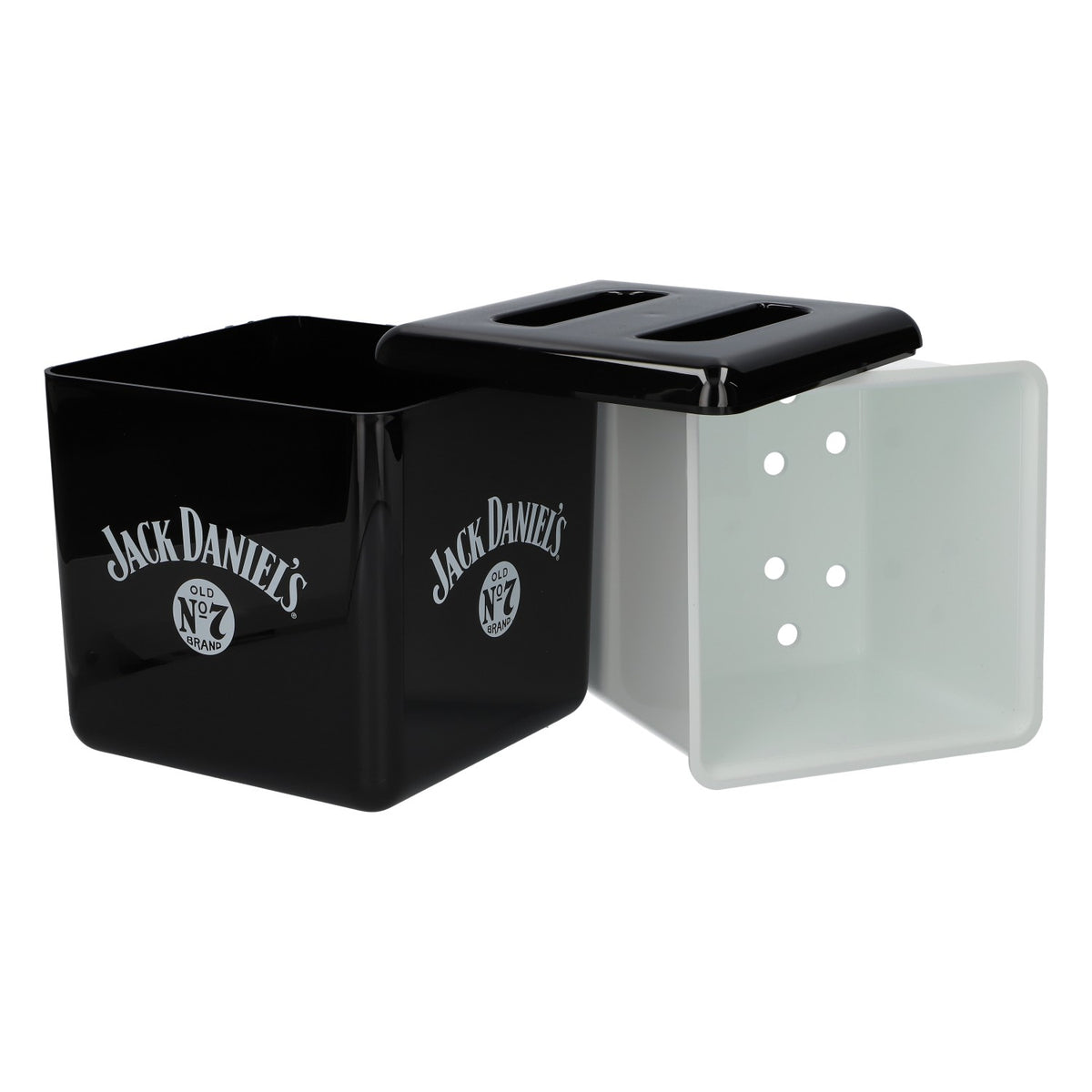 Akrylowa lodówka do whisky Jack Daniel's z pojemnikiem na kostki lodu, czarna, z tworzywa sztucznego, akcesoria barowe – Widok 5