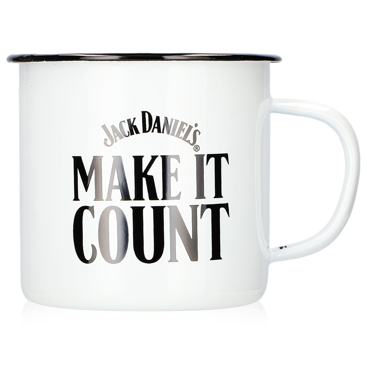 Szklanka do whisky Jack Daniels 0,54 l z nadrukiem „MAKE IT COUNT”, biała