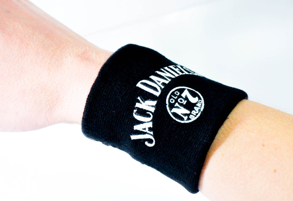 Opaska na rękę Jack Daniels Whisky, czarna, z przegrodą na banknoty, zamykana na zatrzask
