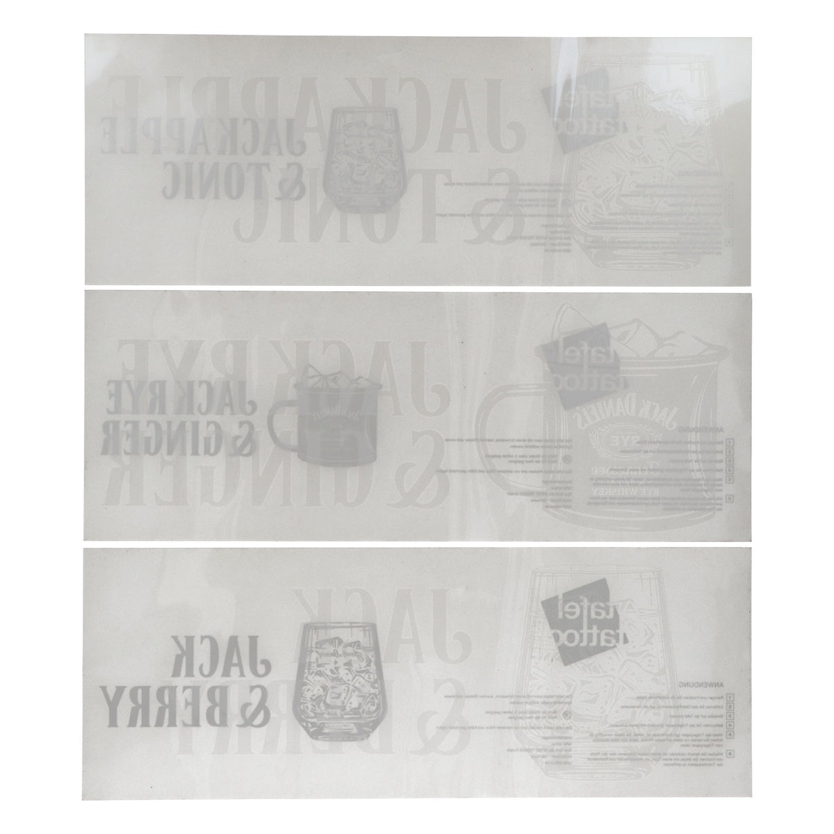 Jack Daniels Whisky Tatuaż stołowy 40x15 cm „Jack & Berry” + szklanka – Widok 2