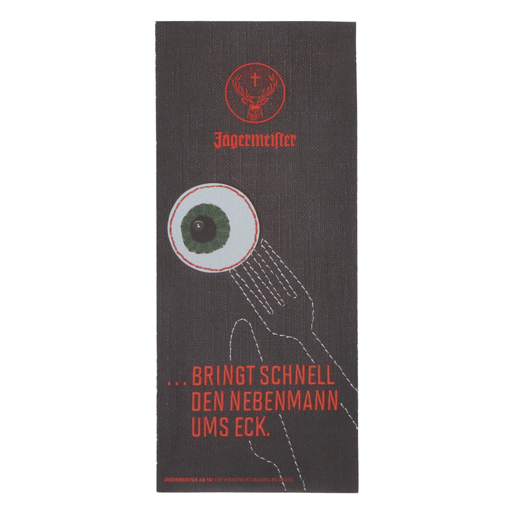 Etui na sztućce Jägermeister wraz z serwetką, czarne „Wildes Fuchteln Besteck”