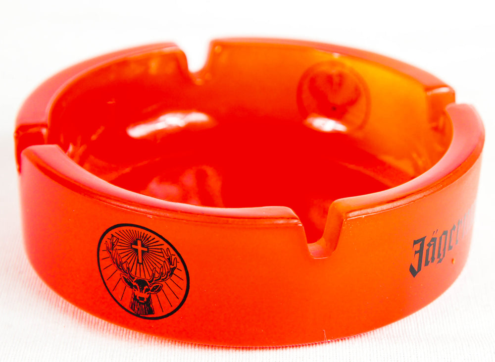 Szklana popielniczka Jägermeister Ashtray, mała wersja, satynowana pomarańczowa