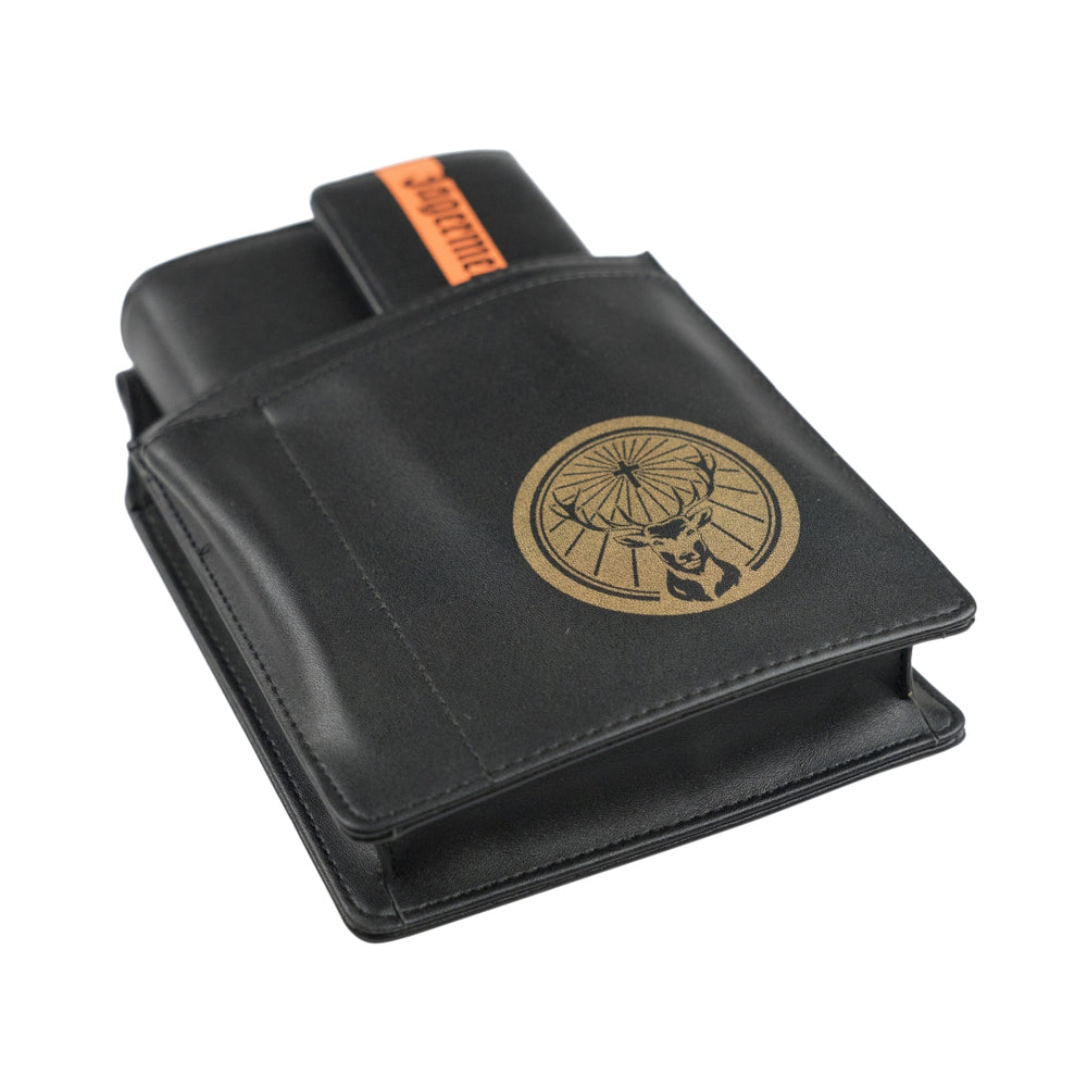 Portfel na likier Jägermeister wraz z kaburą na portfel Kieszenie na notes i długopis Złote logo   nowy