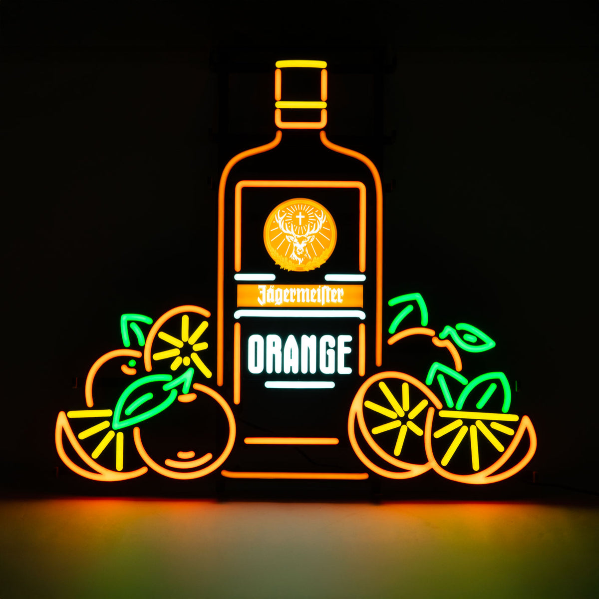 Jägermeister Likier LED Reklama świetlna „Pomarańczowa” butelka LED wraz z zasilaczem