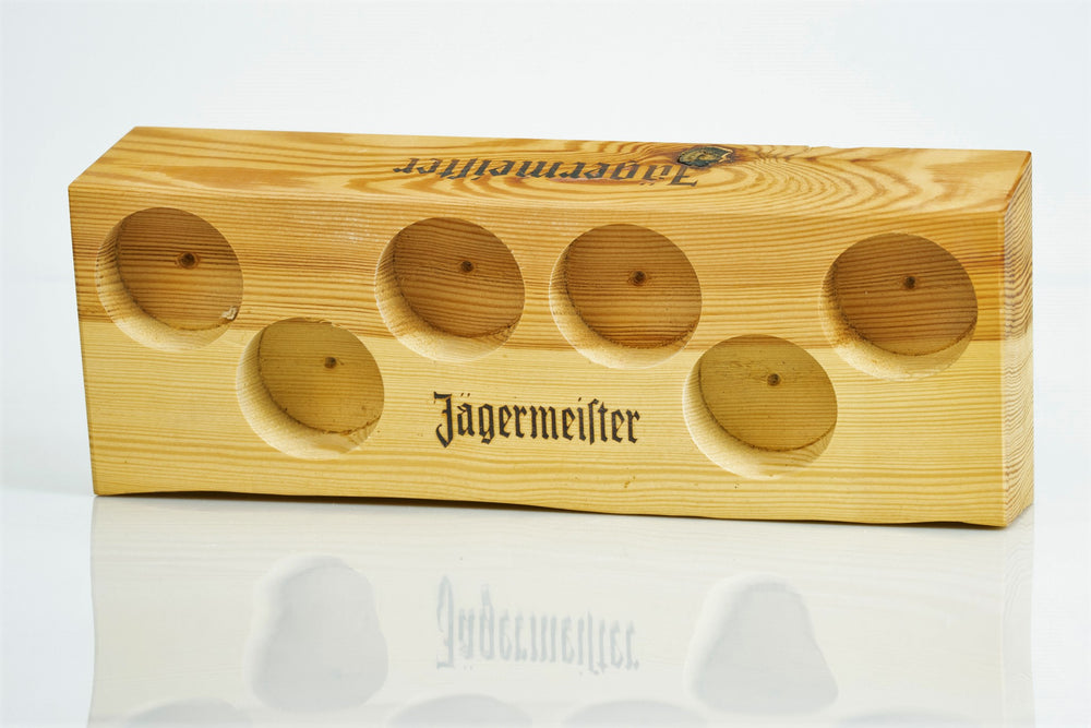 Taca na likier Jägermeister Taca do serwowania Taca kelnerka Drewniany blok na 6 kieliszków