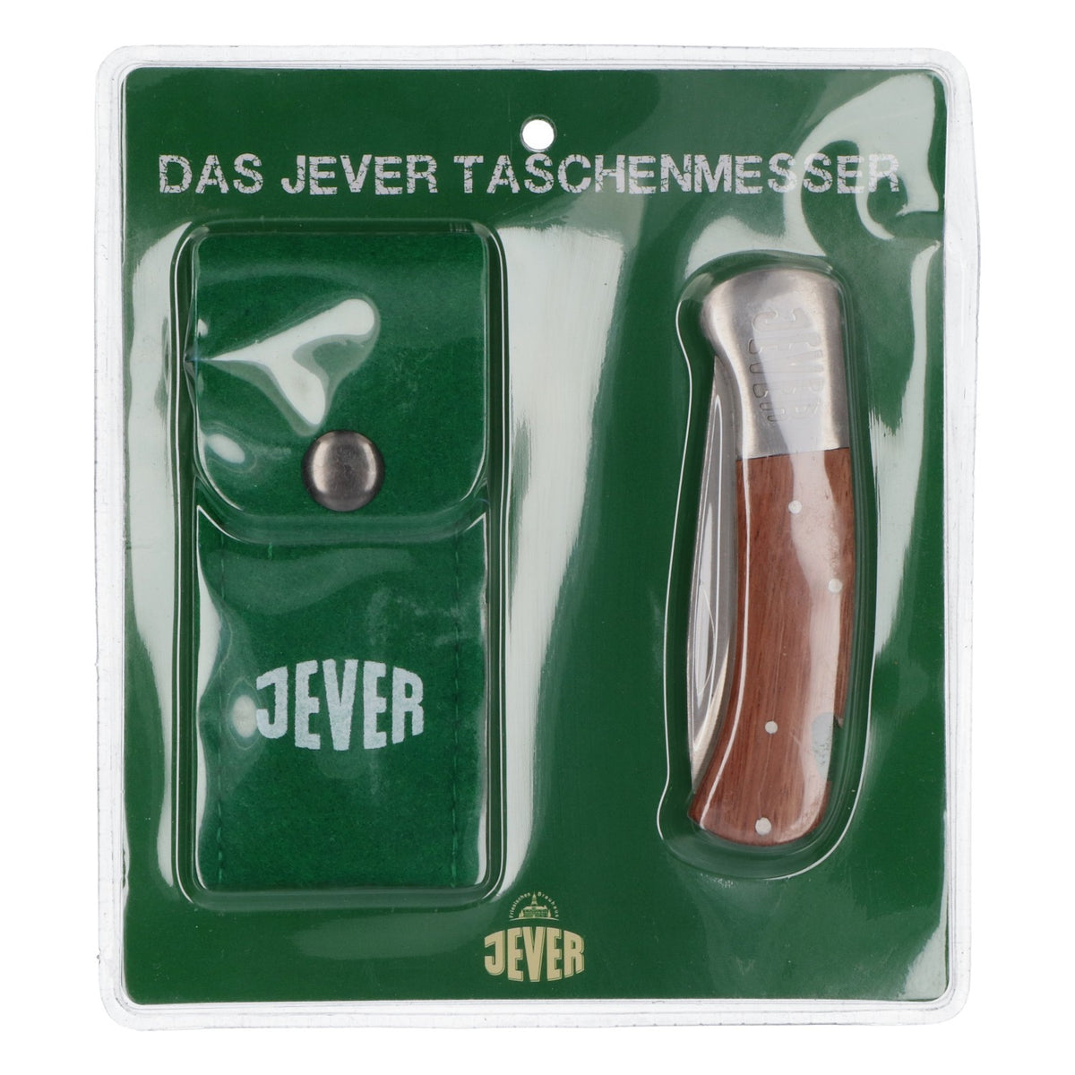 Jever Bier Outdor Scyzoryk turystyczny Scyzoryk rekreacyjny Rękojeść drewniana z etui – Widok 3