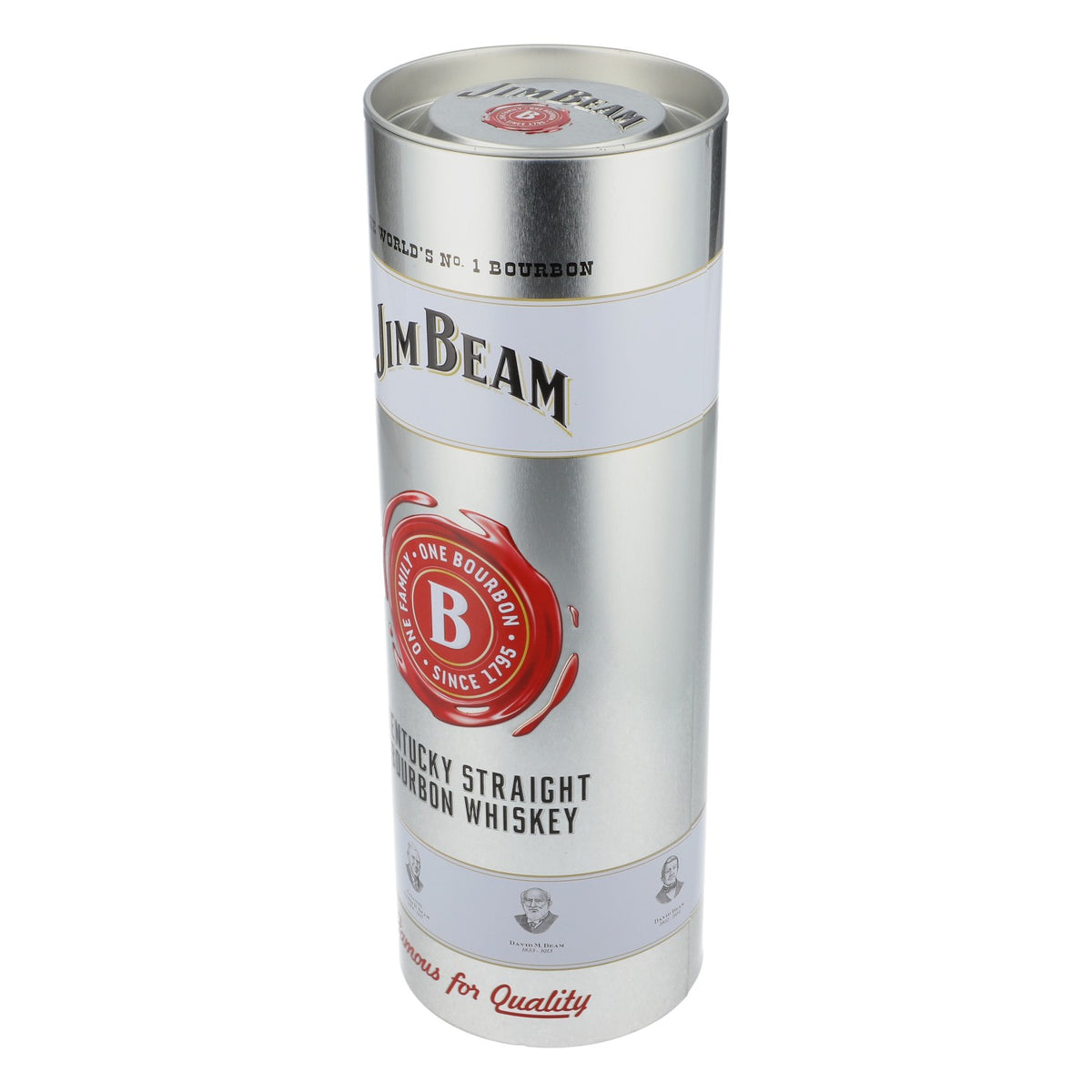 Jim Beam Whisky Puszka blaszana Dekodose Dekoracja okrągła srebrna – Widok 5
