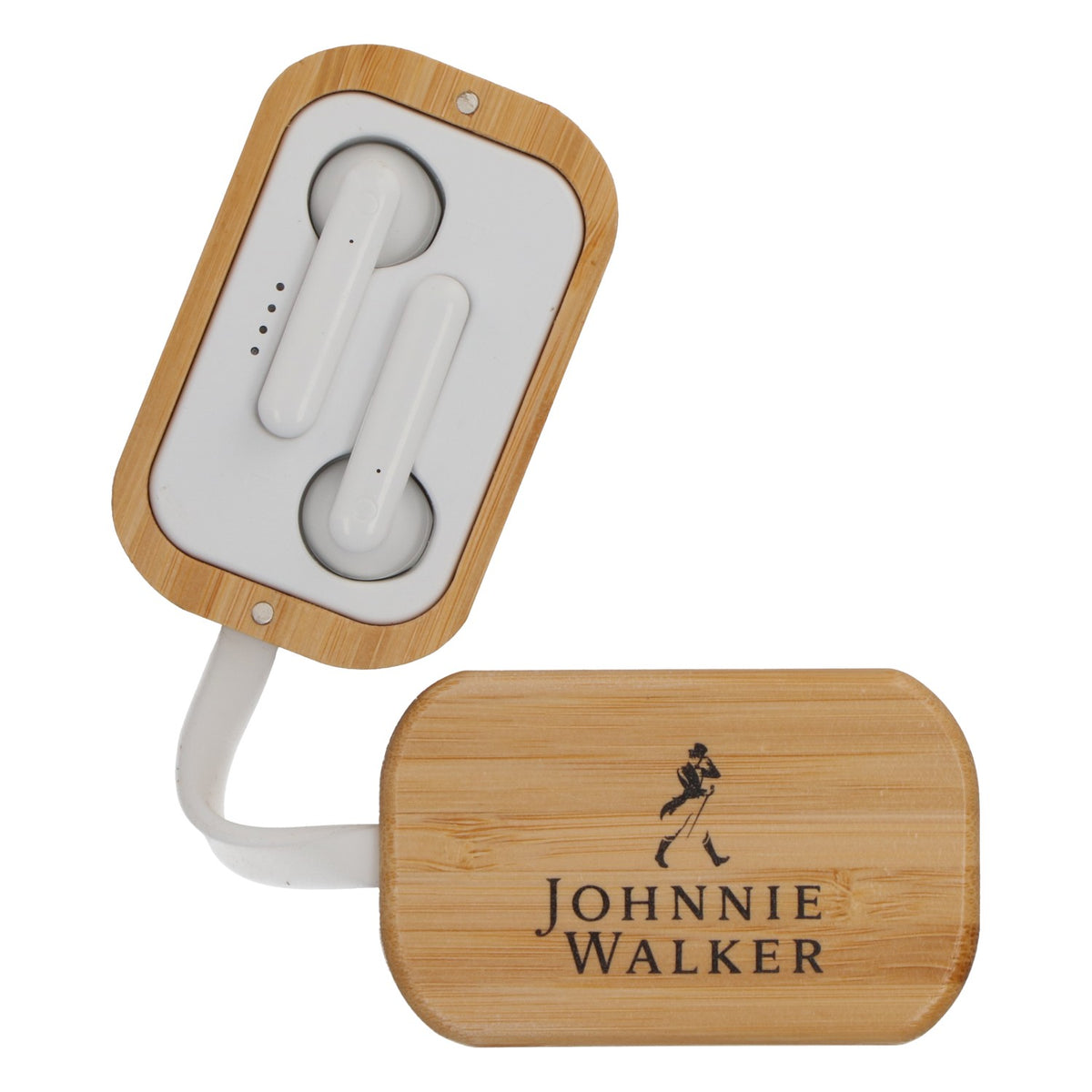 Słuchawki douszne Johnnie Walker Whiskey Bluetooth w drewnianym pudełku Kabel ładujący – Widok 4