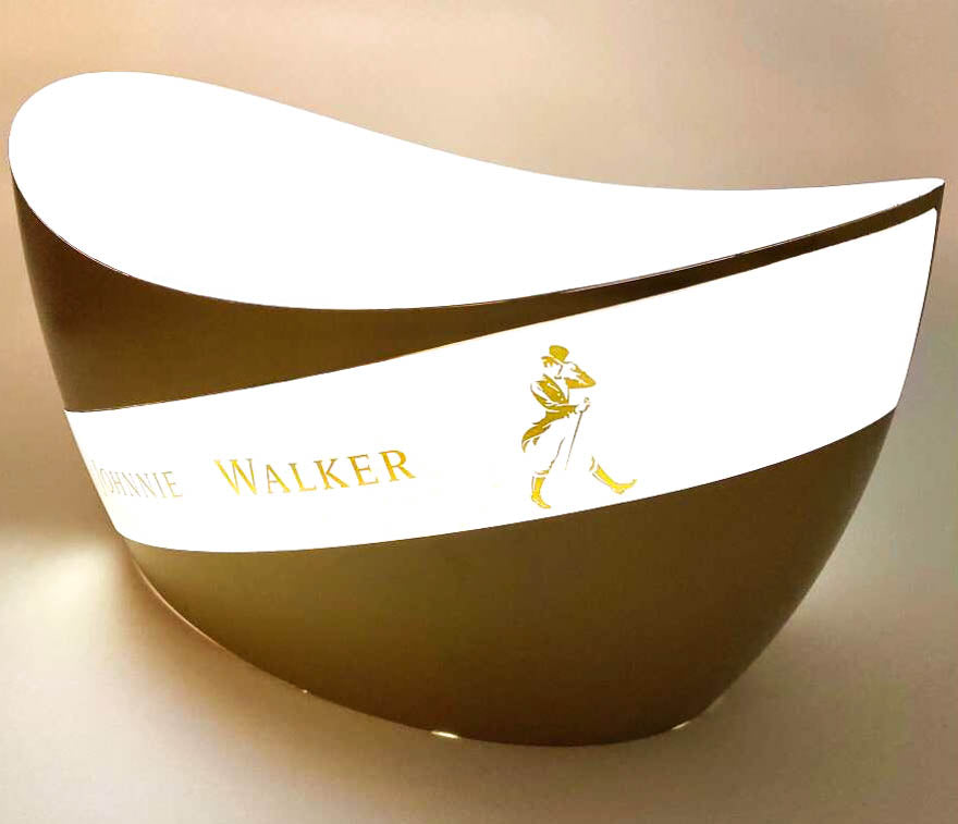 Johnnie Walker Whisky LED Chłodziarka do butelek Pojemnik na kostki lodu Jeroboam Gold – Widok 3