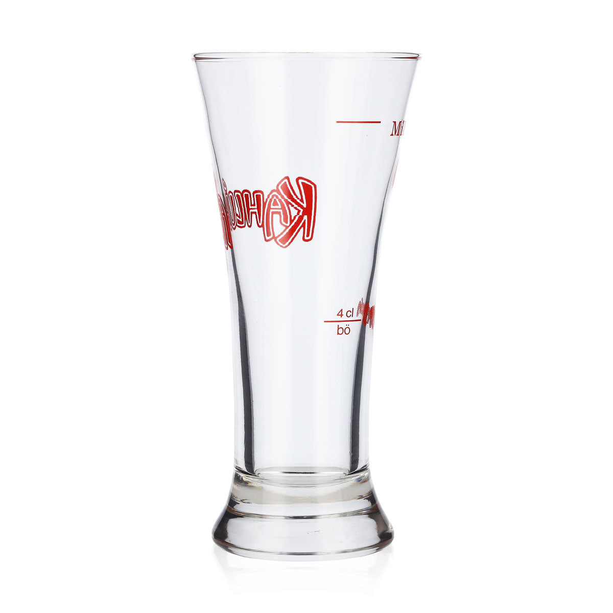 Kahlva Likier Szklanka do likieru 0,2 l czerwone logo 4 cl, mleczna linia miarowa – Widok 4