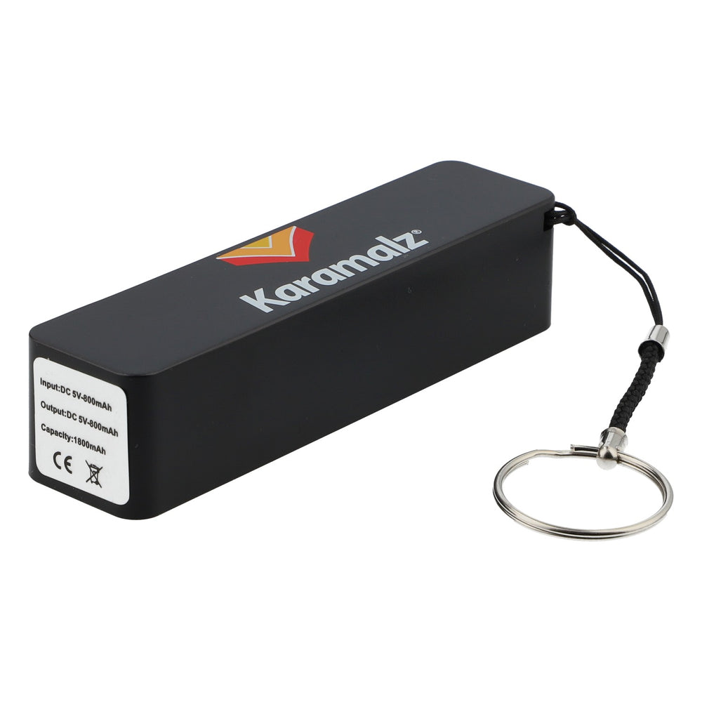 Karamalz Beer Powerbank Akumulator do telefonu komórkowego 1800 mAh z brelokiem do kluczy, czarny