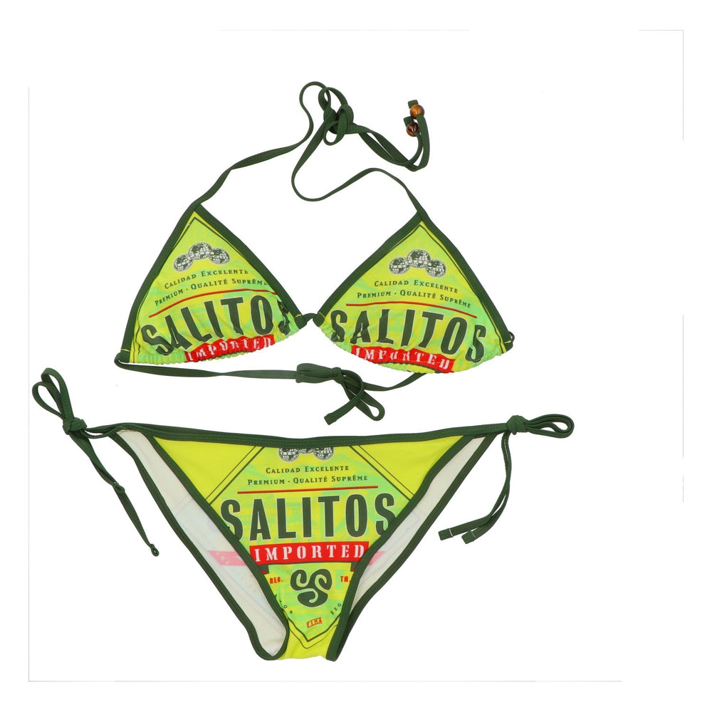 Salitos Piwo Bikini Stroje kąpielowe Stroje plażowe Damskie Rozmiar 36 zielony/żółty