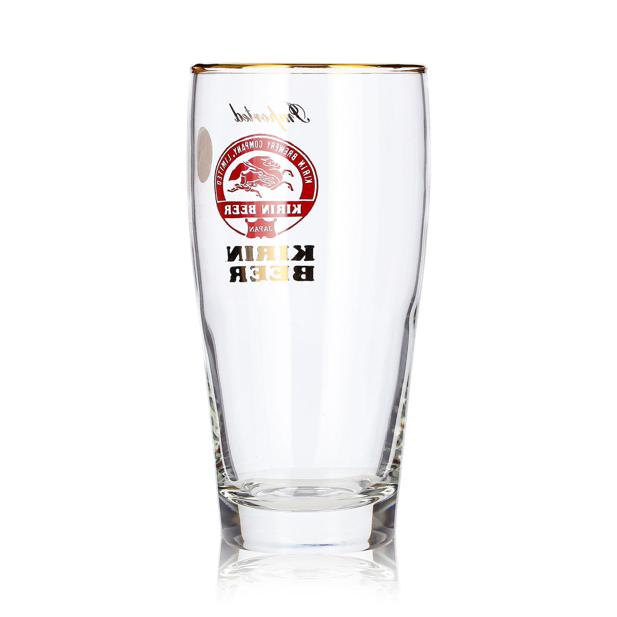 Szklanka do piwa Kirin Ichiban 0,25 l, złota obwódka, importowana, złoty napis – Widok 4