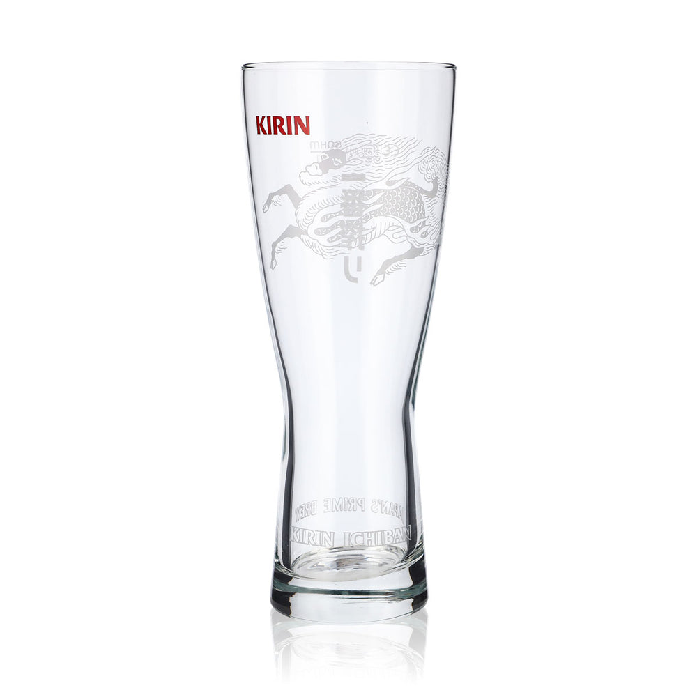 Kirin Ichiban Szklanka do piwa 0,5 l Szklanka do piwa w kształcie pucharu Szklanki do piwa Szklanka do piwa Czerwone logo