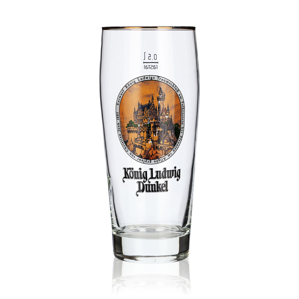 Król Ludwik Szklanka 0,5 l piwo ciemne Willi Becher Szklanki kolekcjonerskie Zamek marzeń