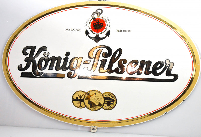 Tablica emaliowana König Pilsener, biała, 64 x 43 cm, tablica ścienna, dekoracja, gadżet reklamowy – Widok 3