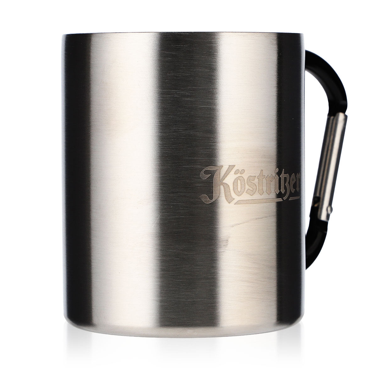 Köstritzer Beer Glass Stainless Steel Mug / Coffee Mug / Cup with Carabiner Handle – Widok 2