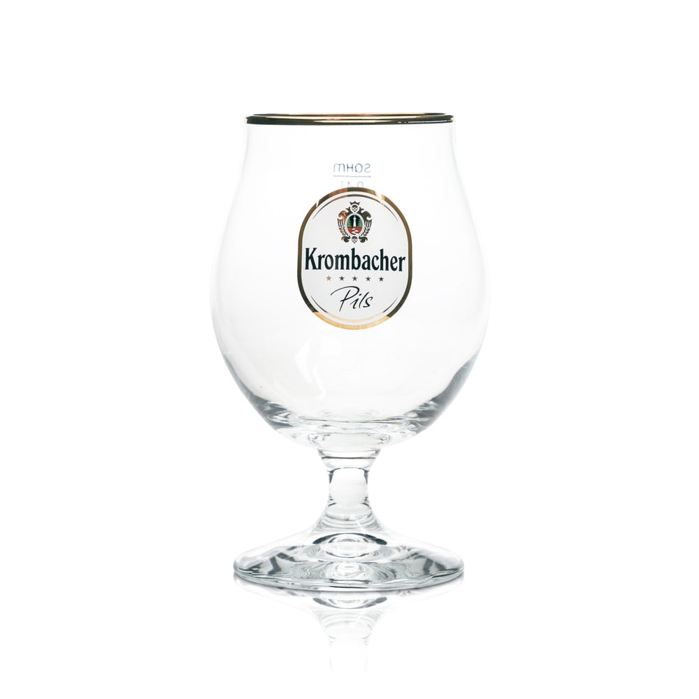 Szklanka do piwa Krombacher 0,4l ze złotym brzegiem Kieliszek do piwa Brussels balloon tulip goblet