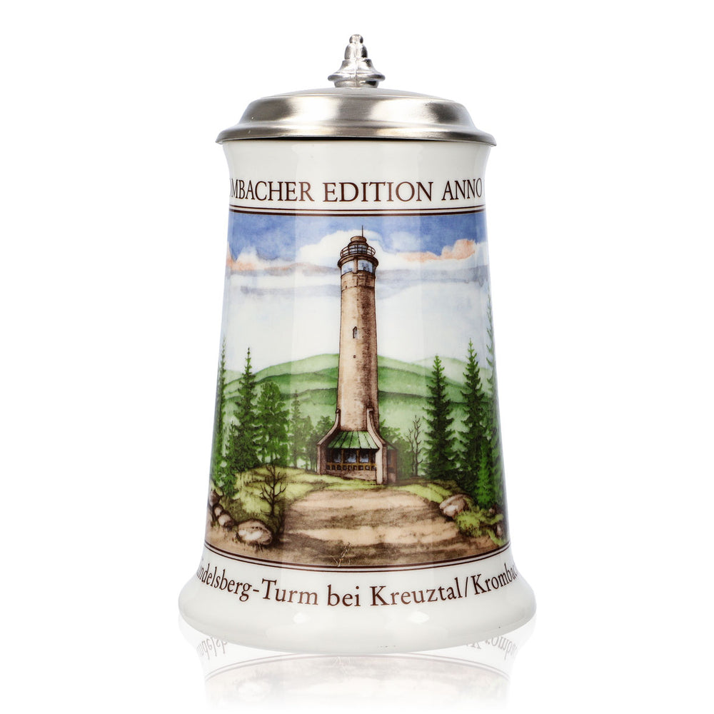 Krombacher Kielich do piwa Roczny kufel 1992 Kufel ceramiczny Seidel Pokrywka cynowa 0,9 l Kufel