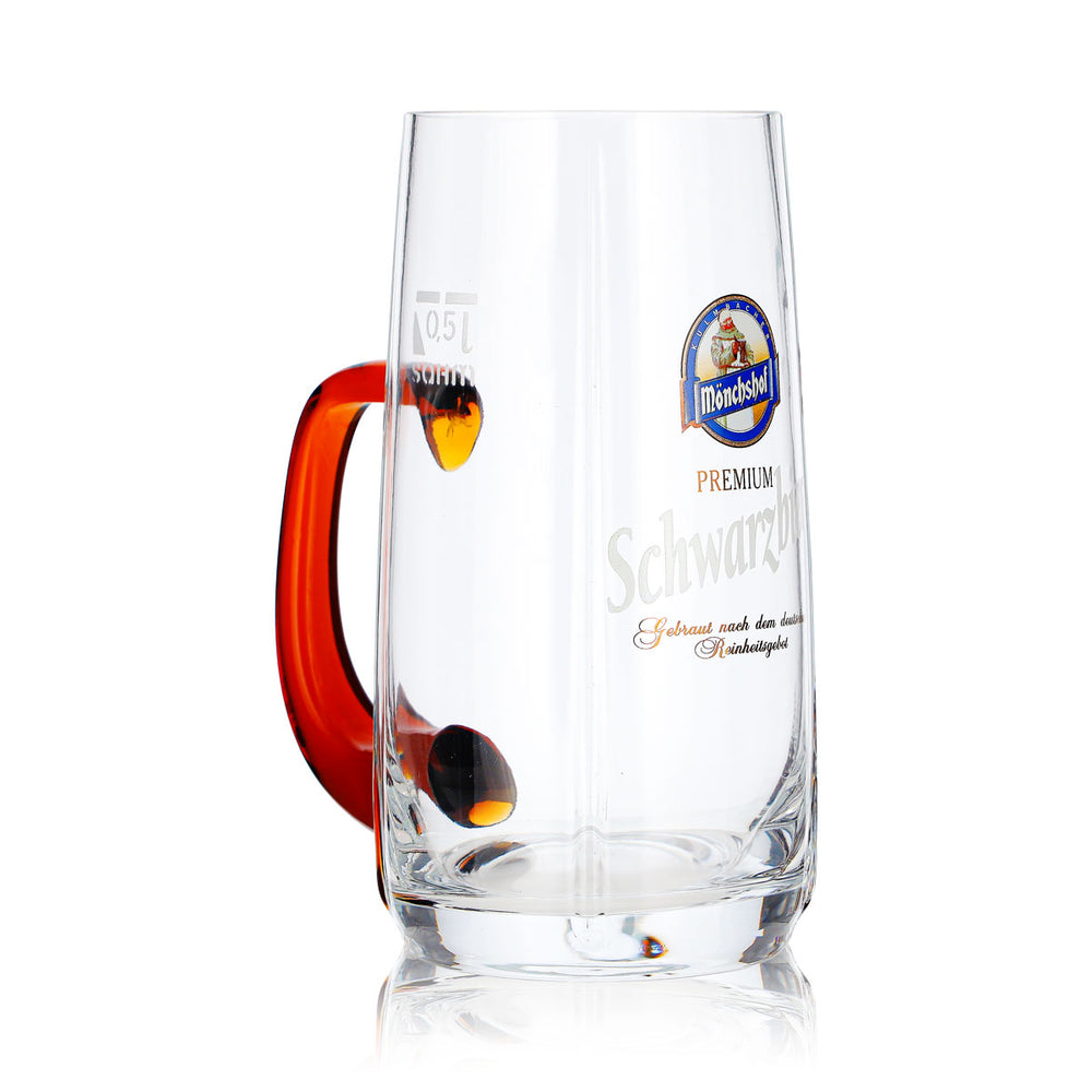 Szklanka do piwa Kulmbacher Reichelbräu 0,5 l, dzbanek Mönchshof Premium Schwarzbier Sahm